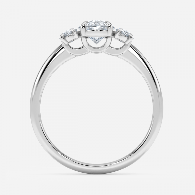 Kylie Oval Three Stone Lab Grown Diamond Engagement Ring