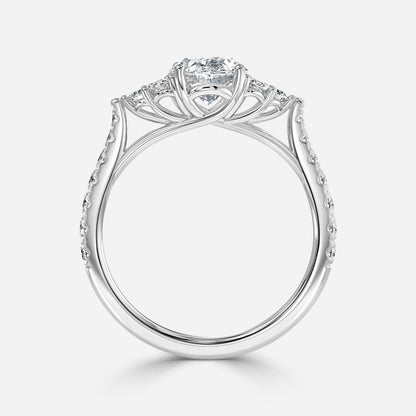 Elizabeth Oval Three Stone Lab Grown Diamond Engagement Ring