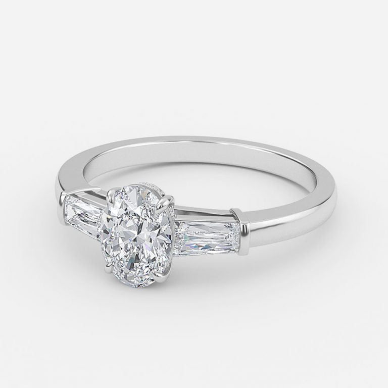 Mirian Oval Three Stone Lab Grown Diamond Engagement Ring