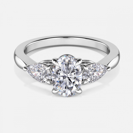 Olina Oval Three Stone Lab Grown Diamond Engagement Ring