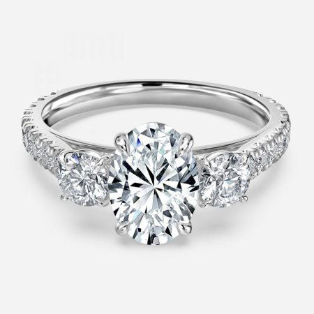 Treya Oval Three Stone Lab Grown Diamond Engagement Ring