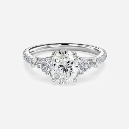 Elizabeth Oval Three Stone Lab Grown Diamond Engagement Ring