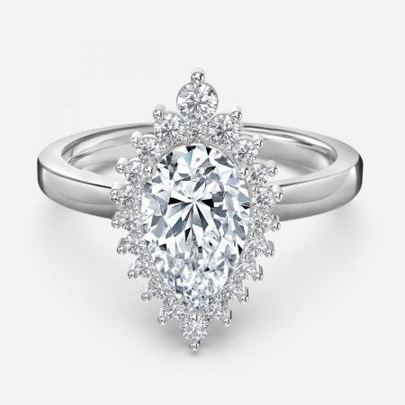 Nira Pear Cluster Lab Grown Diamond Engagement Ring