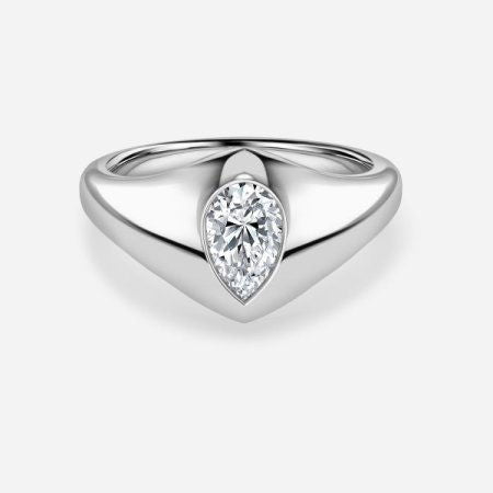 Rosy Pear Bezel Lab Grown Diamond Engagement Ring