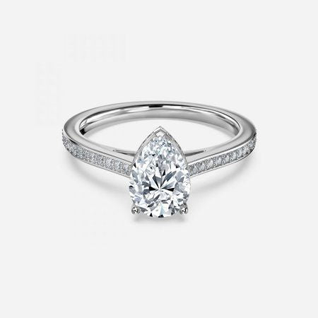 Evelyn Pear Hidden Halo Lab Grown Diamond Engagement Ring