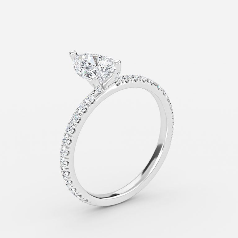 Josephine Pear Side Diamond Engagement Ring