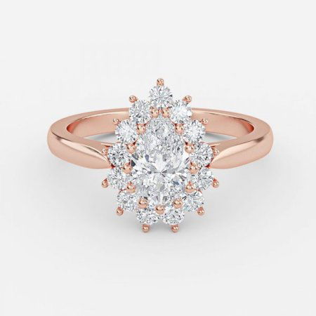 Rohini Pear Cluster Lab Grown Diamond Engagement Ring