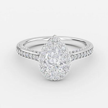 Ayana Pear Halo Lab Grown Diamond Engagement Ring