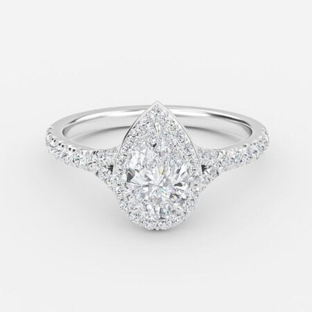 Chelsea Pear Halo Lab Grown Diamond Engagement Ring