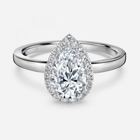 Jodha Pear Halo Lab Grown Diamond Engagement Ring