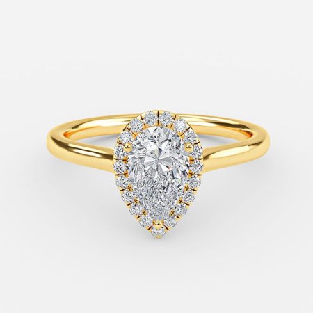 Levi Pear Halo Lab Grown Diamond Engagement Ring