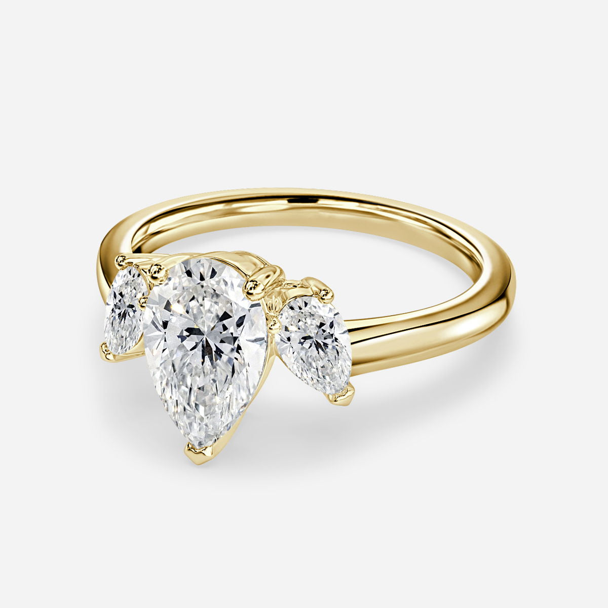 Freya Pear Three Stone Lab Grown Diamond Engagement Ring