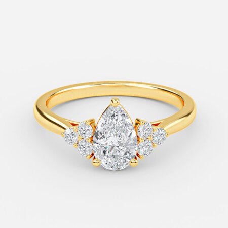 Anika Pear Cluster Lab Grown Diamond Engagement Ring