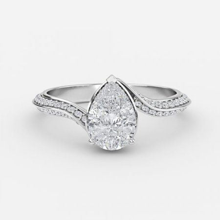 Aria Pear Hidden Halo Lab Grown Diamond Engagement Ring