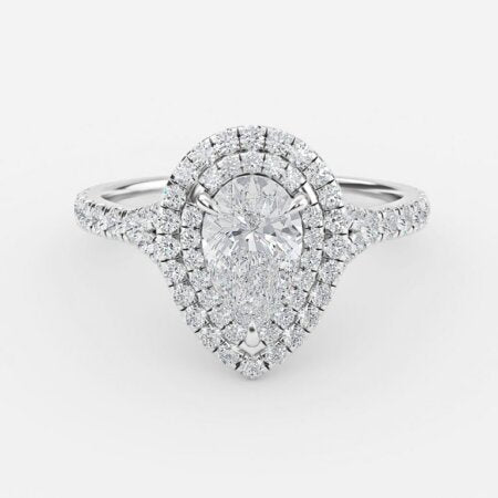 Aalia Pear Halo Lab Grown Diamond Engagement Ring