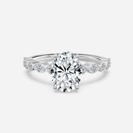 Trinity Oval Unique Lab Grown Diamond Engagement Ring