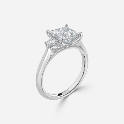 Olivia Princess Three Stone Engagement Ring