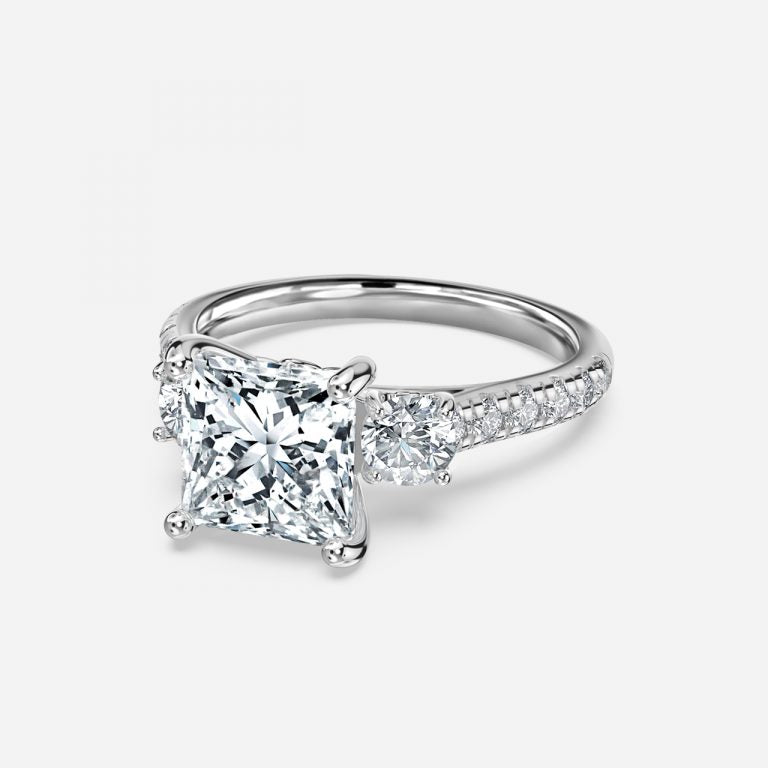 Talia Princess Three Stone Lab Grown Diamond Engagement Ring