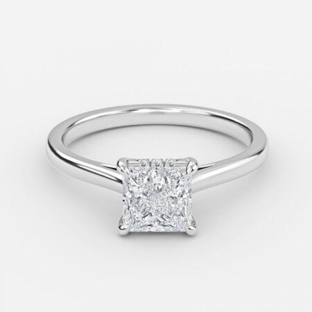 Hazal Princess Hidden Halo Lab Grown Diamond Engagement Ring