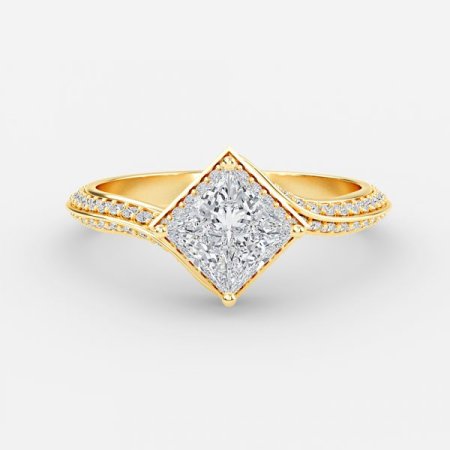 Aria Princess Hidden Halo Lab Grown Diamond Engagement Ring