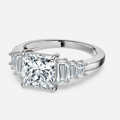 Diya Princess Three Stone Lab Grown Diamond Engagement Ring