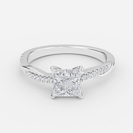 Nefereti Princess Diamond Band Engagement Ring