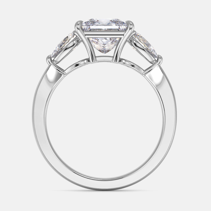 Olina Princess Three Stone Lab Grown Diamond Engagement Ring