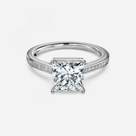 Evelyn Princess Hidden Halo Lab Grown Diamond Engagement Ring