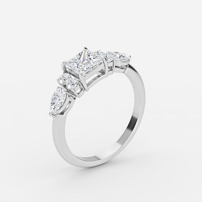 Avery Princess Three Stone Lab Grown Diamond Engagement Ring