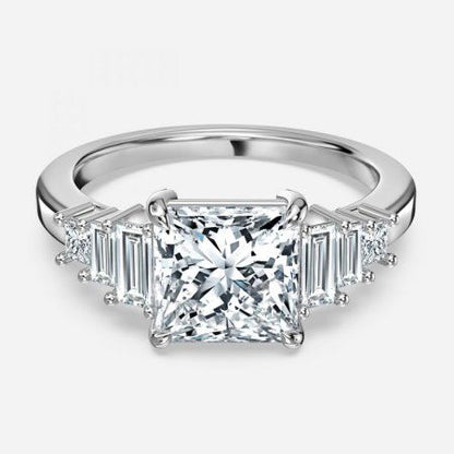 Diya Princess Three Stone Lab Grown Diamond Engagement Ring