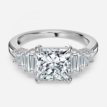 Diya Princess Three Stone Lab Grown Diamond Engagement Ring