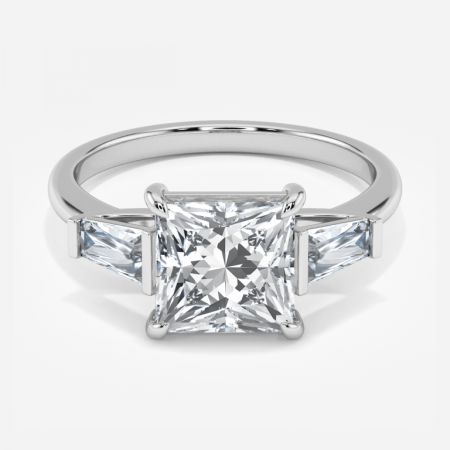 Geraldine Princess Three Stone Lab Grown Diamond Engagement Ring