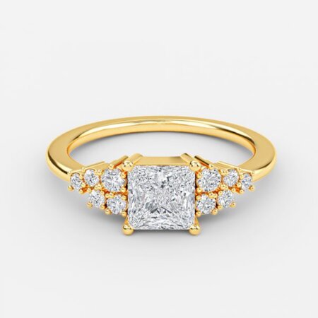 Jessica Princess Cluster Lab Grown Diamond Engagement Ring