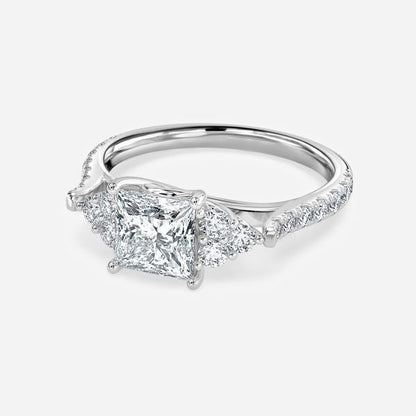 Elizabeth Princess Three Stone Lab Grown Diamond Engagement Ring