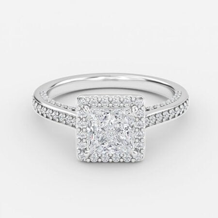 Ayana Princess Halo Lab Grown Diamond Engagement Ring