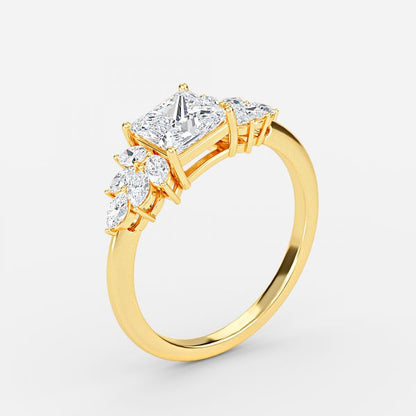 Avian Princess Three Stone Lab Grown Diamond Engagement Ring