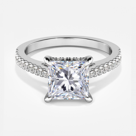 Veronica Princess Hidden Halo Lab Grown Diamond Engagement Ring