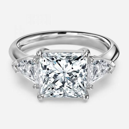 Delaila Princess Three Stone Lab Grown Diamond Engagement Ring