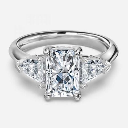 Delaila Radiant Three Stone Lab Grown Diamond Engagement Ring