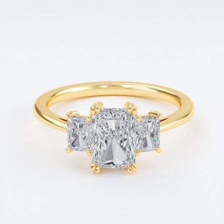 Ethriel Radiant Three Stone Lab Grown Diamond Engagement Ring