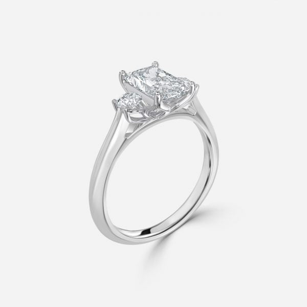 Olivia Radiant Three Stone Lab Grown Diamond Engagement Ring