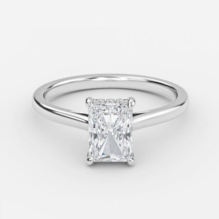 Hazal Radiant Hidden Halo Lab Grown Diamond Engagement Ring