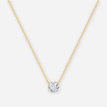 Round Lab Diamond Solitaire Pendant