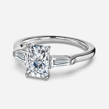 Jolene Radiant Three Stone Lab Grown Diamond Engagement Ring