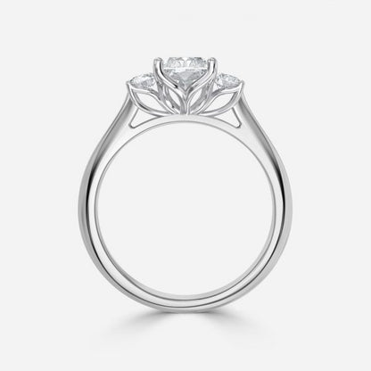 Olivia Radiant Three Stone Lab Grown Diamond Engagement Ring