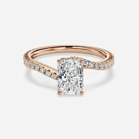 Una Radiant Hidden Halo Lab Grown Diamond Engagement Ring