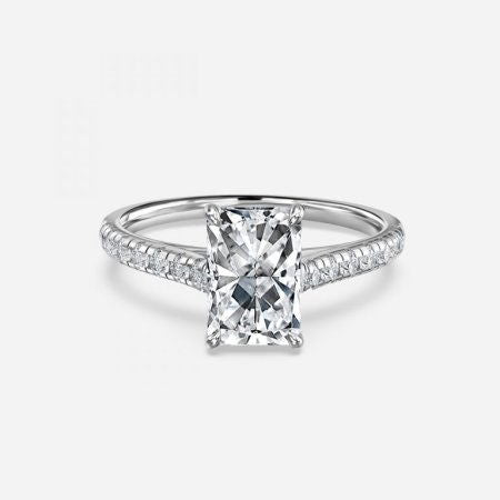 Ayla Radiant Diamond Band Lab Grown Diamond Engagement Ring