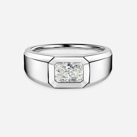 Rosy Radiant Bezel Lab Grown Diamond Engagement Ring