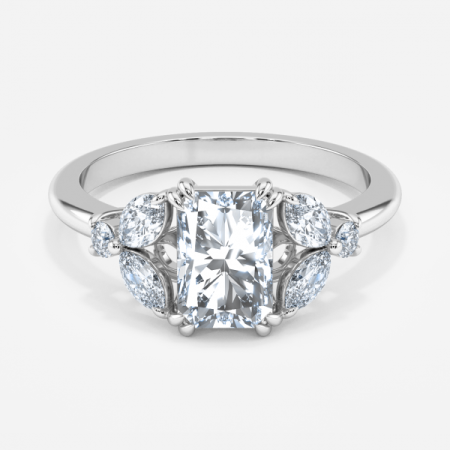 Yasmin Radiant Three Stone Lab Grown Diamond Engagement Ring