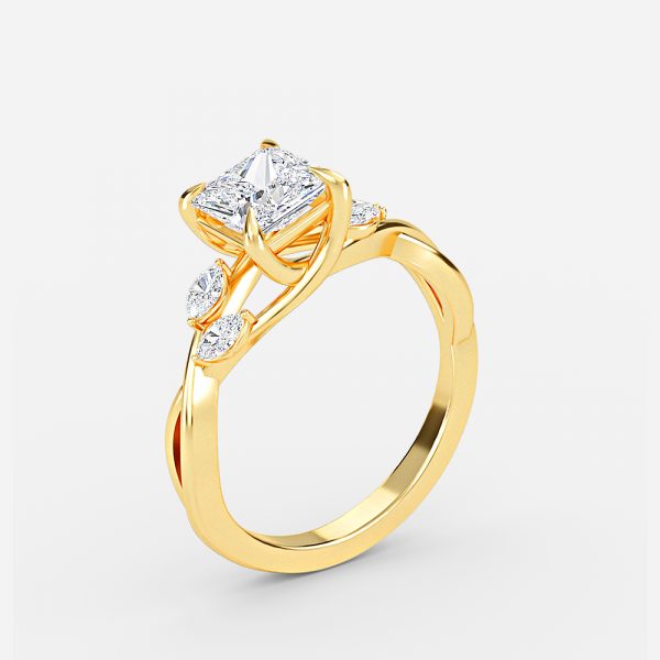 Aurora Princess Unique Lab Grown Diamond Engagement Ring